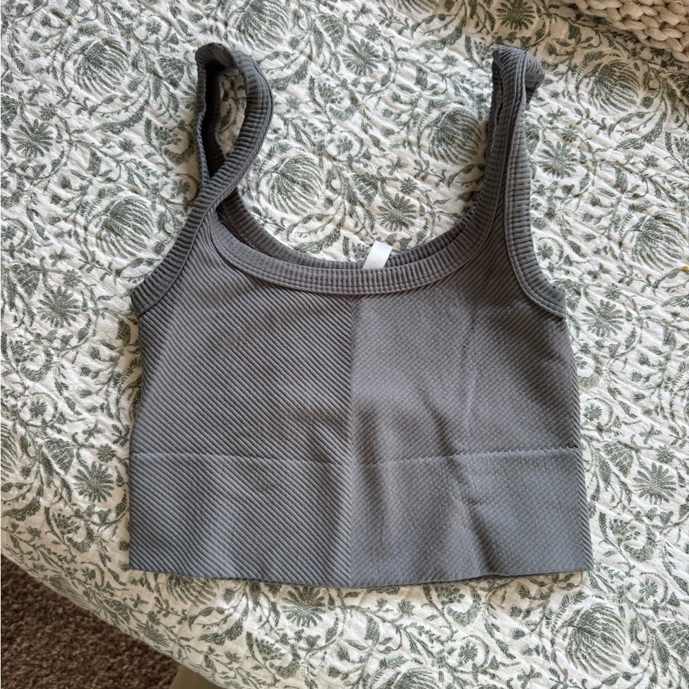 Nikibiki Gray Ribbed Crop Top
